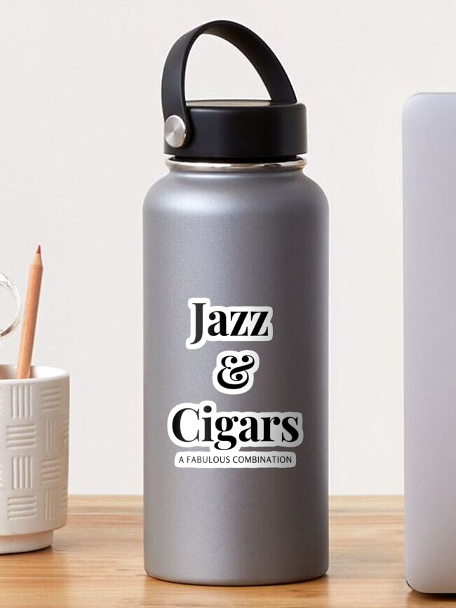 Thumbnail 1 of 3, Sticker, Jazz and Cigars designed and sold by CoffeeCupLife2.