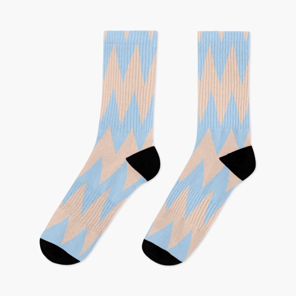 Item preview, Baby Blue and Peach Zigzag Rippled Stripe Pattern 2021 Color of the Year Wild Blue Yonder and Natural Tan designed and sold by ColorOfTheYears.