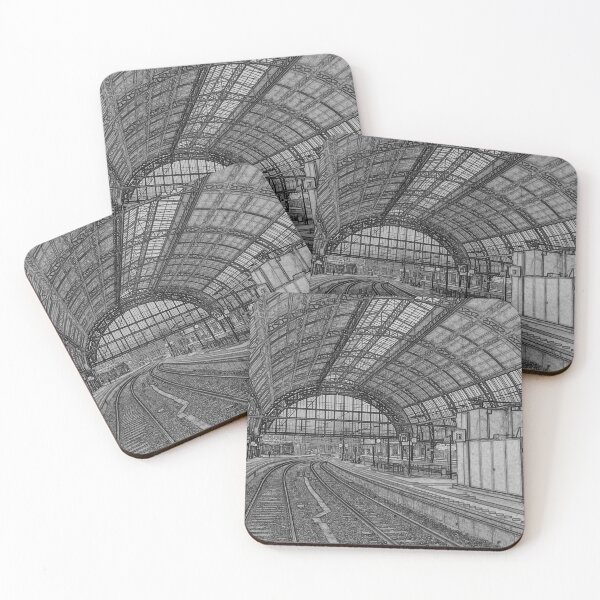 Item preview, Central Station Amsterdam - Black and White  designed and sold by BaldingSnail.
