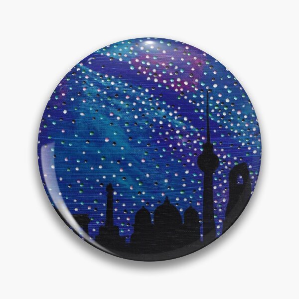 Item preview, Berlin Skyline with Galaxy in Dot Art designed and sold by nabeArtist.