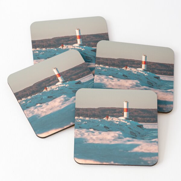 Item preview, Sunset on a frozen Petoskey Michigan Lighthouse designed and sold by Michael Deemer.