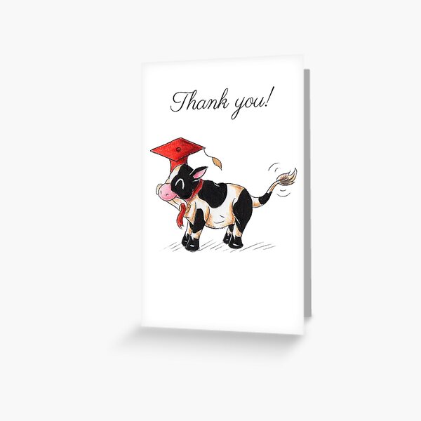 Holstein Grad (Thank You Card) Greeting Card
