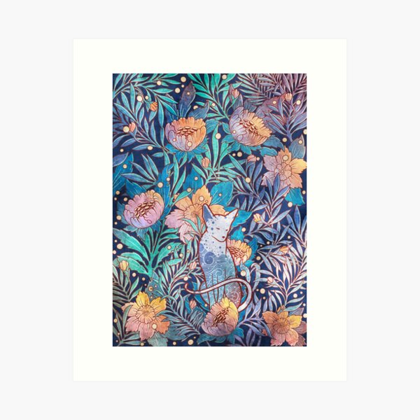 Sphynx and willow bloom Art Print