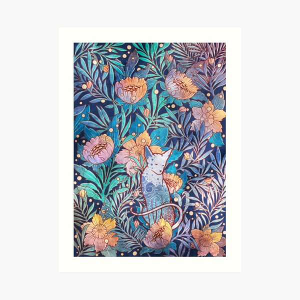 Sphynx and willow bloom Art Print