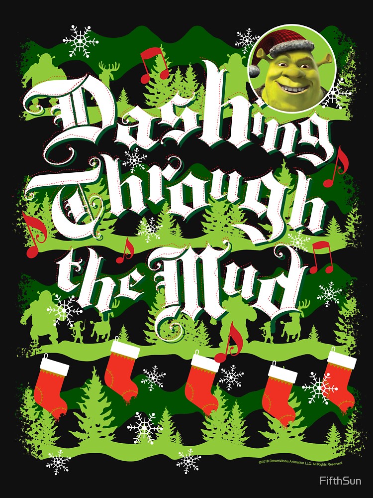 Discover Shrek Dashing Through The Mud Christmas Collage | Essential T-Shirt 
