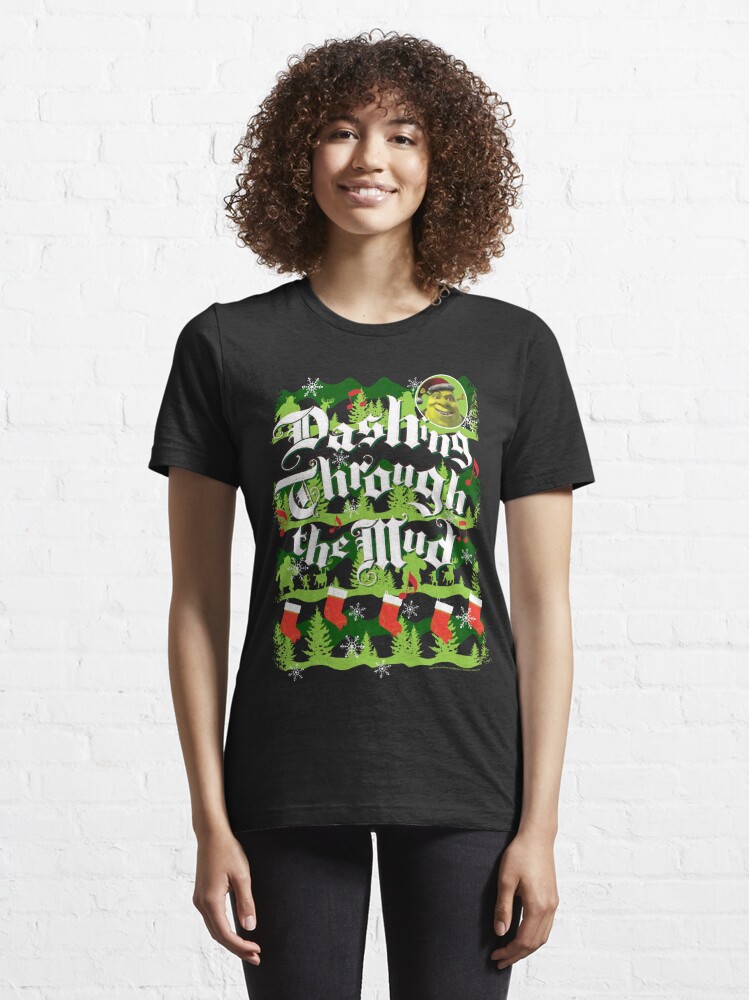 Disover Shrek Dashing Through The Mud Christmas Collage | Essential T-Shirt 