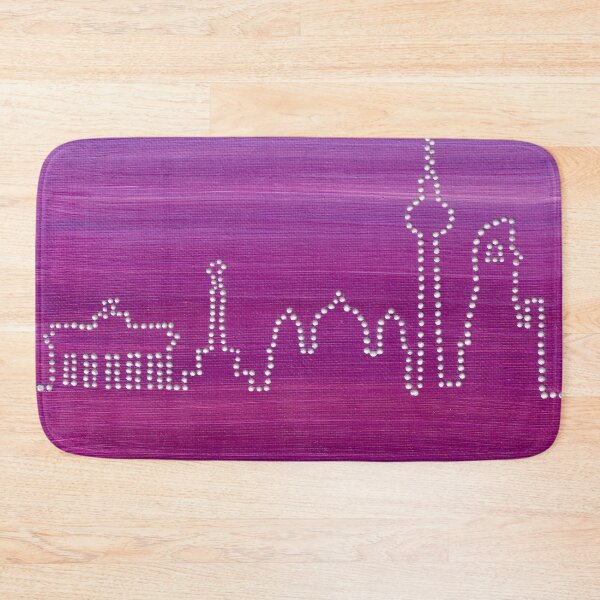 Item preview, Berlin Skyline in Dot Art on Pink & Purple Background designed and sold by nabeArtist.
