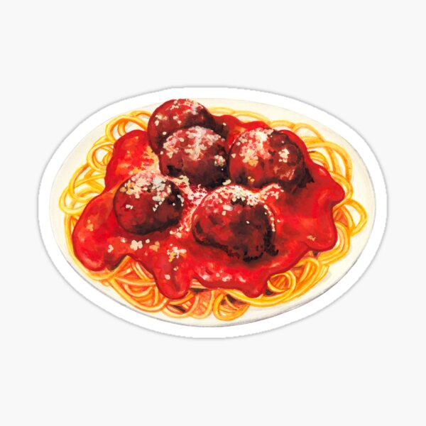 Item preview, Spaghetti & Meatballs Pattern - Blue designed and sold by Kelly  Gilleran.