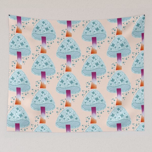 Item preview, Trippy Mushroom Pattern designed and sold by Julia Bowers.