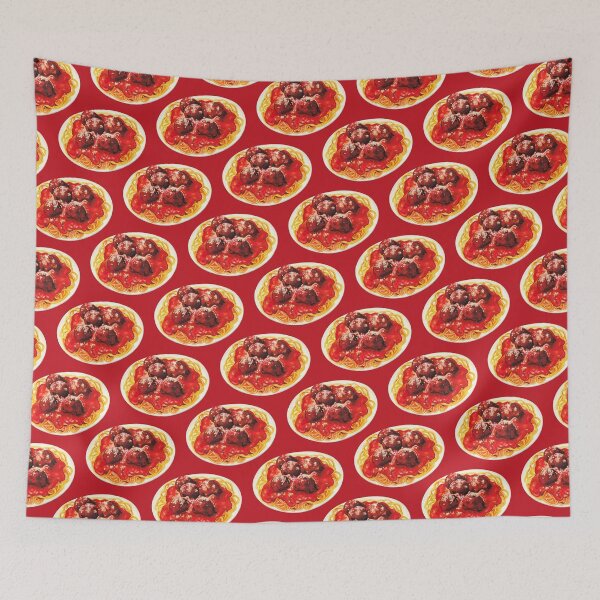 Item preview, Spaghetti & Meatballs Pattern - Red designed and sold by Kelly  Gilleran.