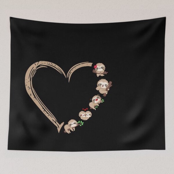 Item preview, Cute Lazy Slowly Baby Sloth Heart Shape designed and sold by Dr.YesOrNo.