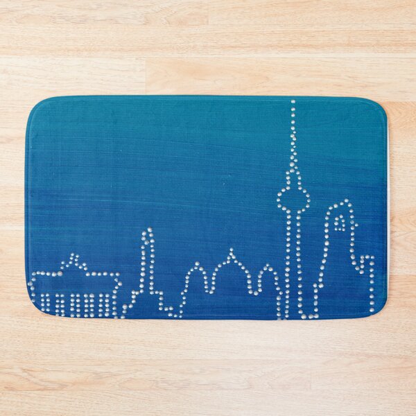 Item preview, Berlin Skyline in Dot Art on Blue Gradient Background designed and sold by nabeArtist.