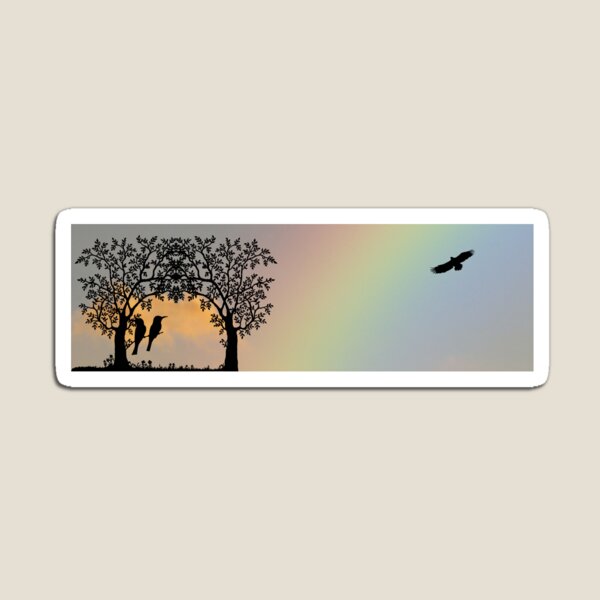 Item preview, Black birds enjoying a rainbow ! designed and sold by Byoudesigns.