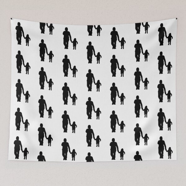 Item preview, Mother and Daughter Walk Holding Hands Silhouette designed and sold by PrileyRileyArt.