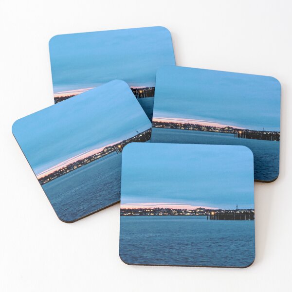 Item preview, Blue Ocean Calm Beautiful Sunset Pink Sky - Mar Oceano Azul Atardecer Cielo Rosa designed and sold by tempotats.