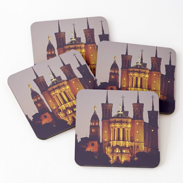 Item preview, Fourviere Hilltop Church Historic Landmark of Lyon France at Night designed and sold by CarolinaReina.