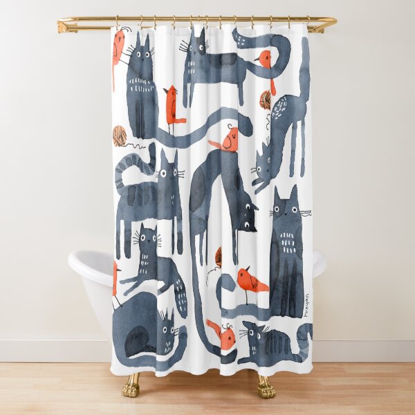 SUNDAY CATS Shower Curtain