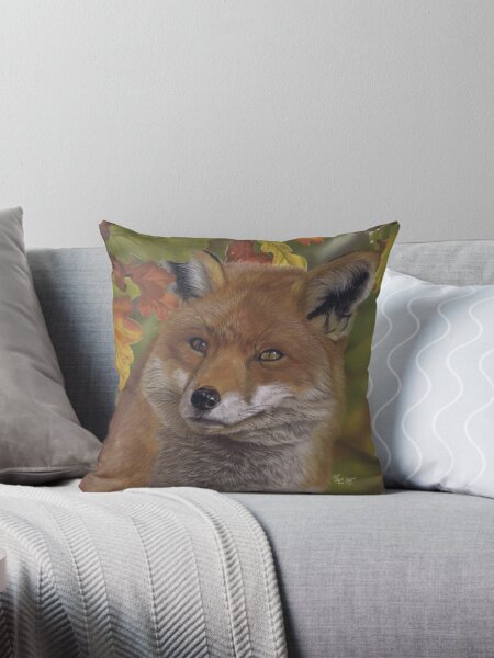 Item preview, Red Fox in autumn leaves designed and sold by artbykarieann.