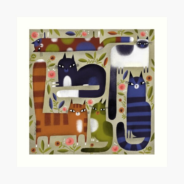 FIELD OF CATS Art Print