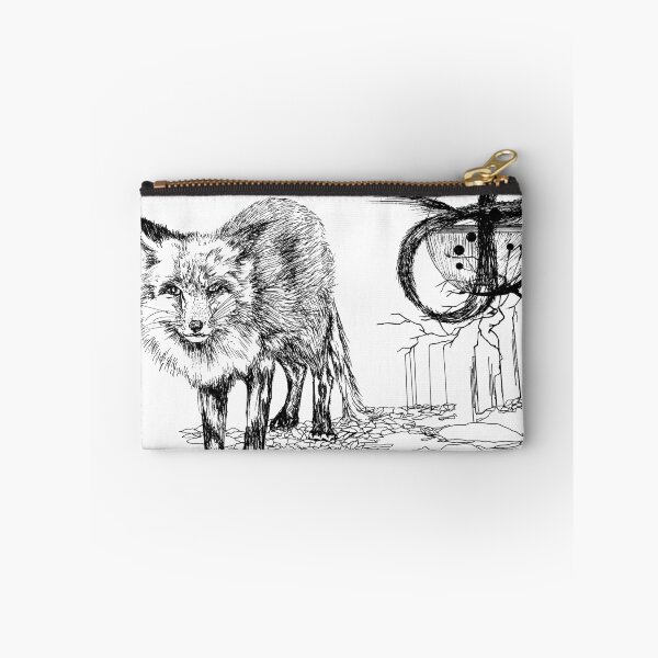 Item preview, fox wild life black and white line art fine art drawing designed and sold by EinatMo.