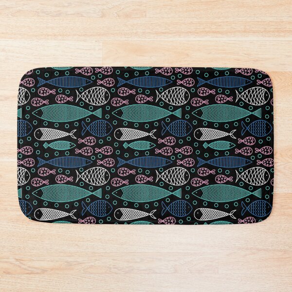 Item preview, Simple fishes pattern on black background  designed and sold by Irenajh87.