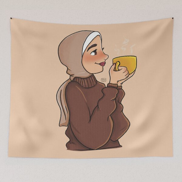 Item preview, Hijabi tea lover designed and sold by MassaAwadArt.