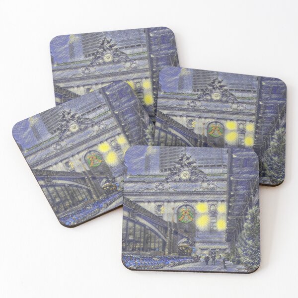 Item preview, Afternoon Walking in New York City Grand Central Station Manhattan NY City Purple and Yellow La Gran Estacion Nueva York  designed and sold by tempotats.