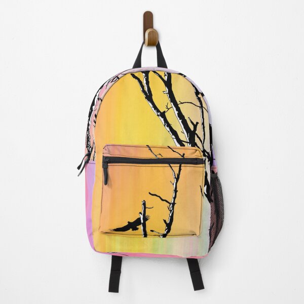 Item preview, Black birds pink colorful sky enjoying a tree! designed and sold by Byoudesigns.