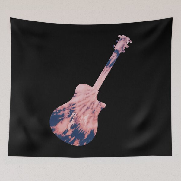 Item preview, Peach Bleach Tie Dye Dreadnought Acoustic Guitar designed and sold by ILoveTieDye.