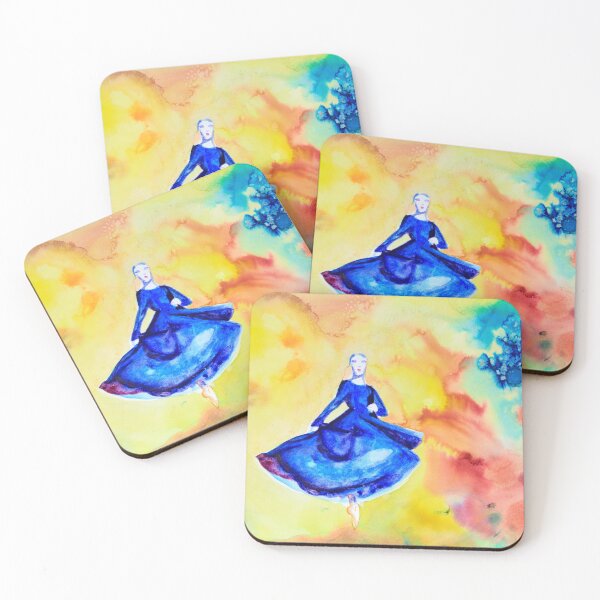 Item preview, blue flamenco dancer in water color fine art painting designed and sold by EinatMo.