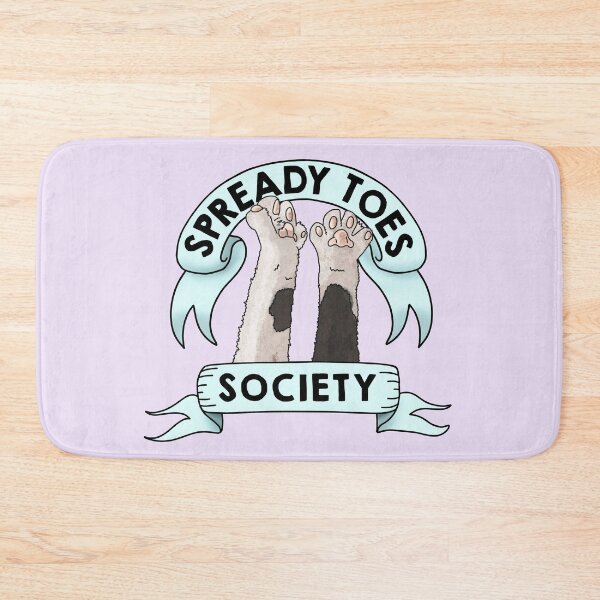 Item preview, Spready Toes Society | Cute Cat Paws Toebeans Feet Stretch | Pastel Blue Ribbon Banner  designed and sold by theBlueKazoo.