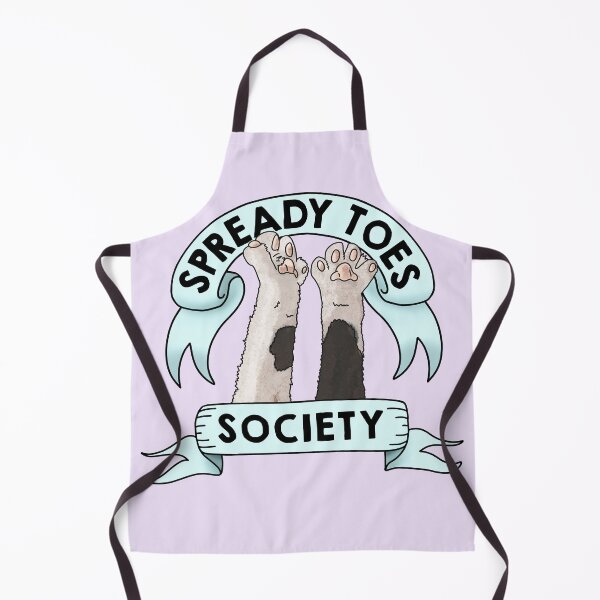 Item preview, Spready Toes Society | Cute Cat Paws Toebeans Feet Stretch | Pastel Blue Ribbon Banner designed and sold by theBlueKazoo.