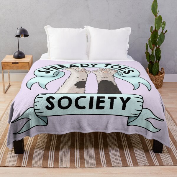 Item preview, Spready Toes Society | Cute Cat Paws Toebeans Feet Stretch | Pastel Blue Ribbon Banner  designed and sold by theBlueKazoo.