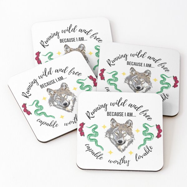 Item preview, Running wild and free because I am, capable, worthy, and lovable (black font) designed and sold by Magickselflove.