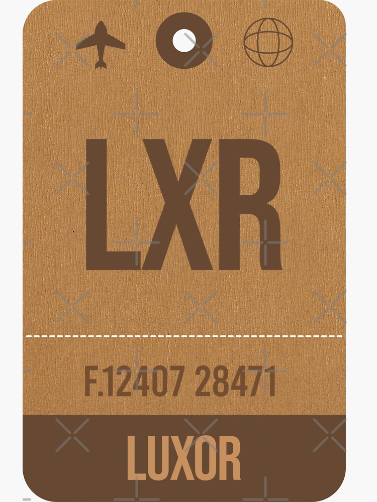 "Luxor,LXR,Egypt Airport Vintage Luggage Tag Gift Idea For Traveller" Sticker by