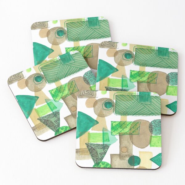 Item preview, Green watercolor abstract doodles designed and sold by Lizathome.