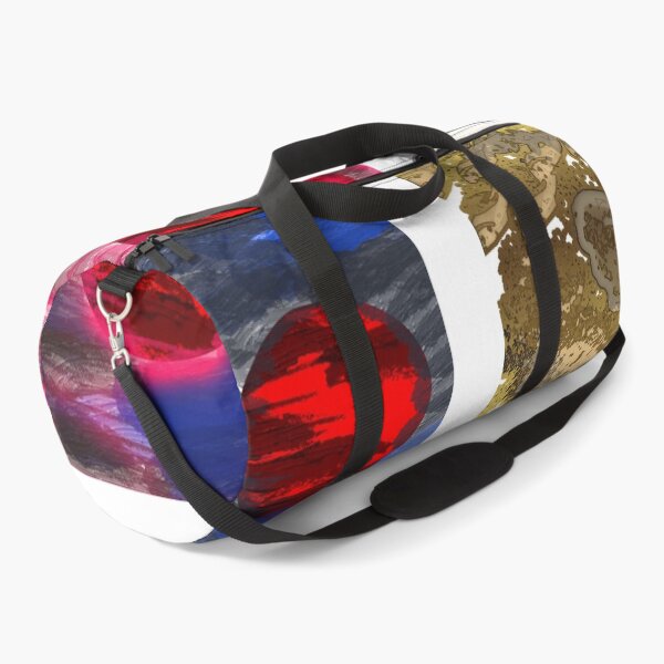 Item preview, Red Blue Planet and Neon, gold space ship and Metal Debris 2  designed and sold by headtrackerart.