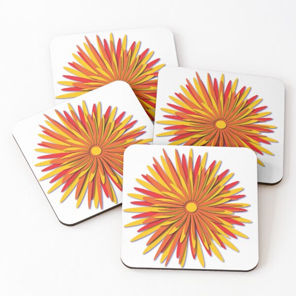 Item preview, Messy flower blossom with stacked cut out paper effect designed and sold by StickersbyVW.