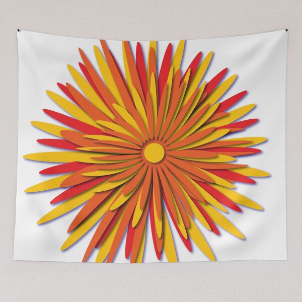 Item preview, Messy flower blossom with stacked cut out paper effect designed and sold by StickersbyVW.