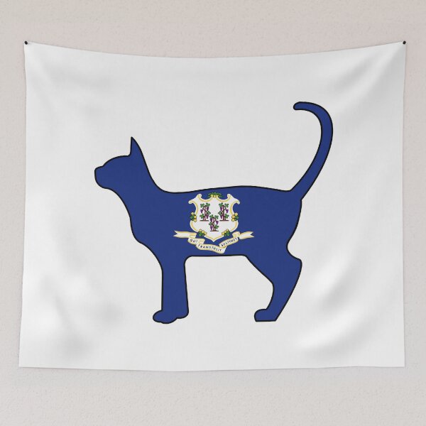 Item preview, State of Connecticut  Flag for Cat Lovers designed and sold by Gsallicat.