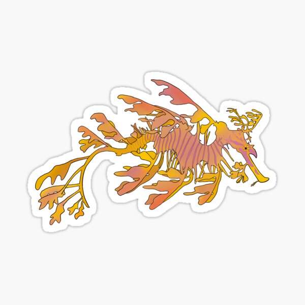 Leafy Seadragon (Black) Sticker