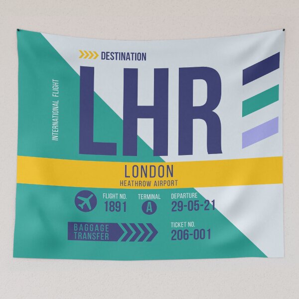 Item preview, London Heathrow (LHR) Airport Code Baggage Tag designed and sold by SLAG-Creative.