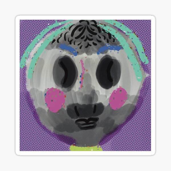 Glitch Pie Face Sticker