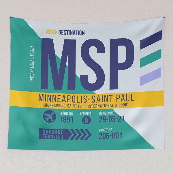 Item preview, Minneapolis St Paul (MSP) Airport Code Baggage Tag designed and sold by SLAG-Creative.