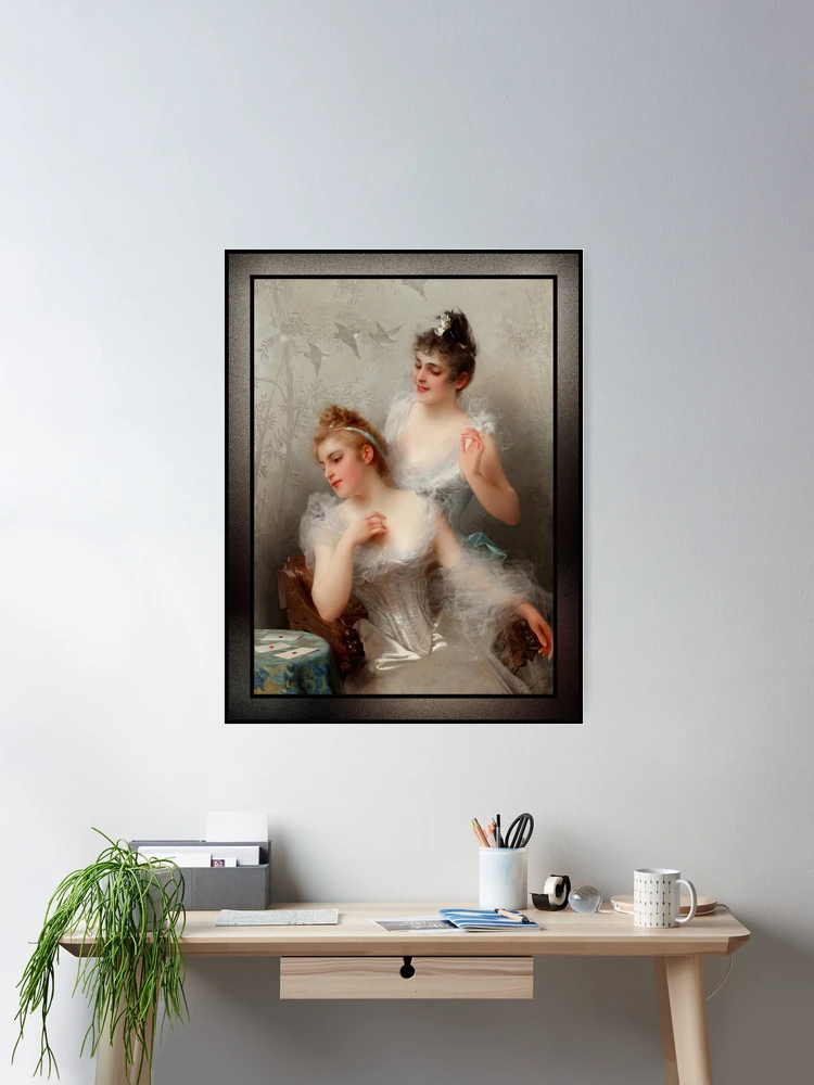 The Three Aces by Vittorio Matteo Corcos - Cards and Beauty 2 The Three Aces by Vittorio Matteo Corcos Classical Fine Art Old Masters Reproduction Wall Decor Poster Art Print