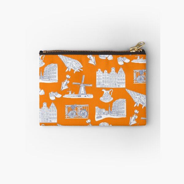 Item preview, Netherlands Toille de Jouy pattern on Orange Background designed and sold by Quick Brown Fox Canada.