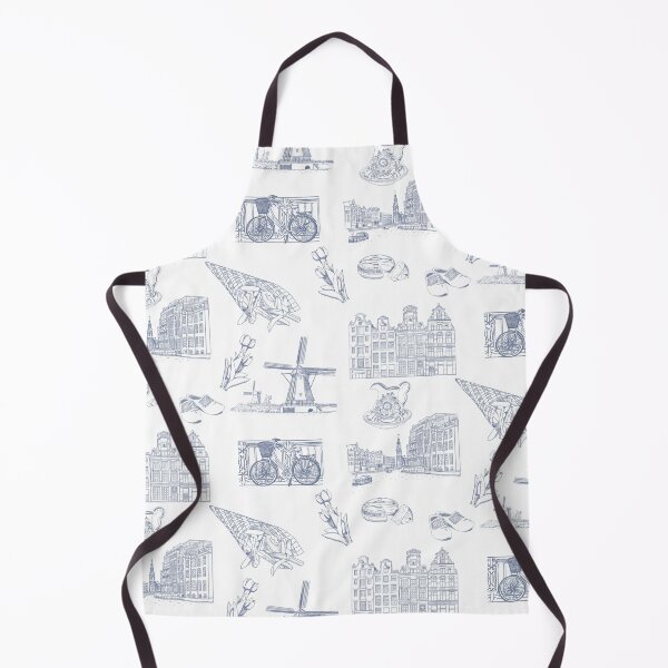 Item preview, Netherlands Toille de Jouy pattern in Delft Blue ink designed and sold by Quick Brown Fox Canada.