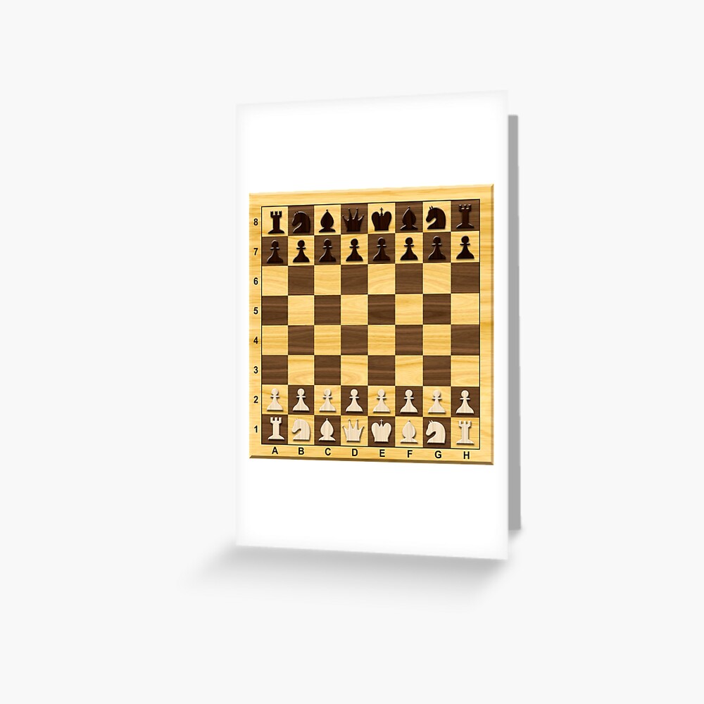 Wooden Chess board with figures.  Art Print