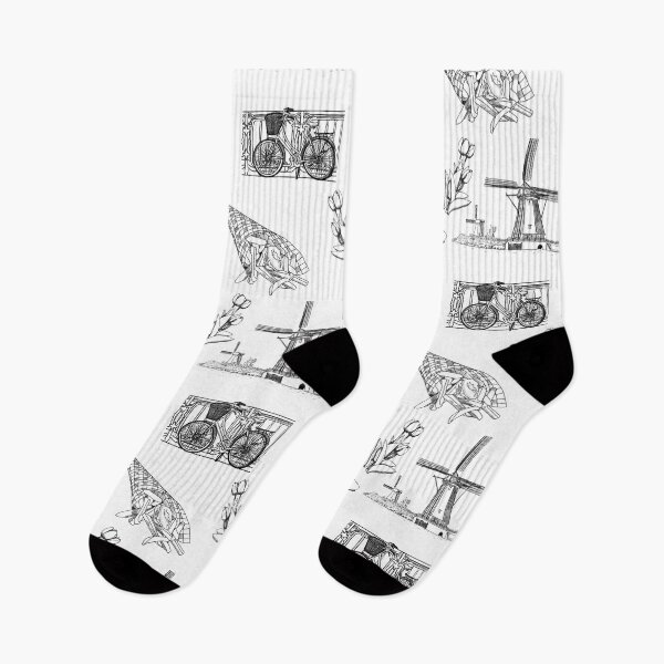 Item preview, Netherlands Toille de Jouy pattern in black and white designed and sold by Quick Brown Fox Canada.