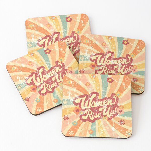 Item preview, "Women Rise Up!" Psychedelic Floral Retro 1970's Style Print designed and sold by XXRebellion.